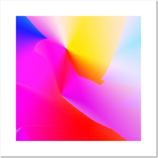 red yellow blue pink abstract texture Posters and Art